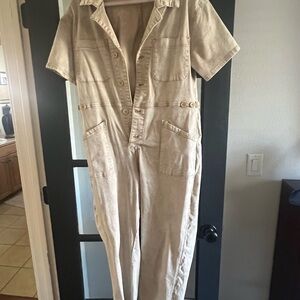Wisteria Lane Women's denim jumpsuit Pants - Tan